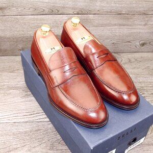 * NIB * $695 Nordstrom ZELLI Italia 8.5 M Italian Loafer Rust * add $15 Trees